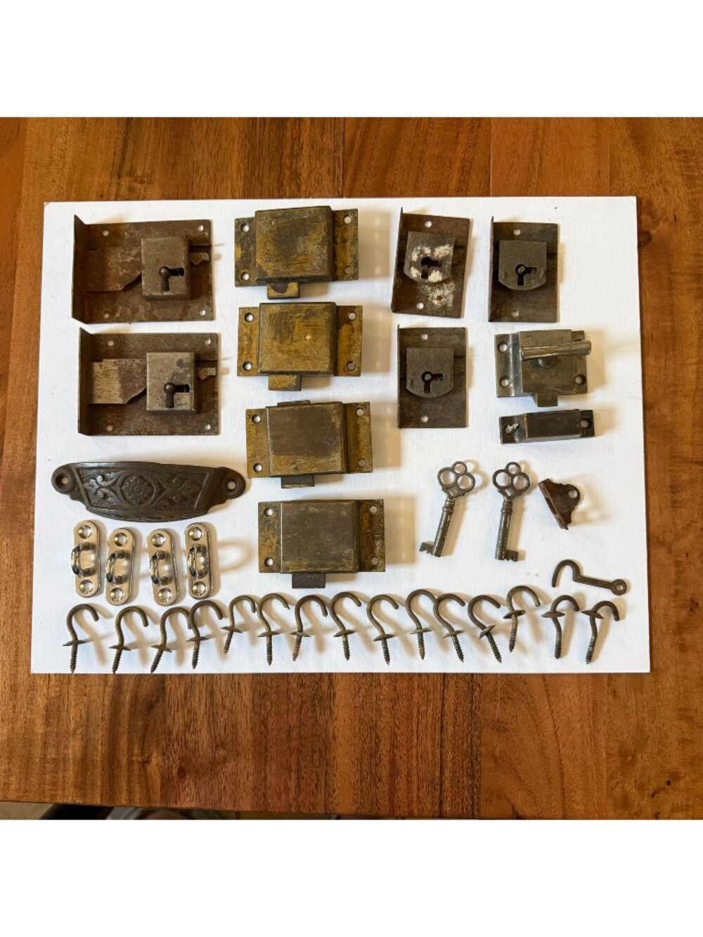 Mixed Vintage Cabinet Wardrobe Box Locks Assorted Metal Hardware Lot